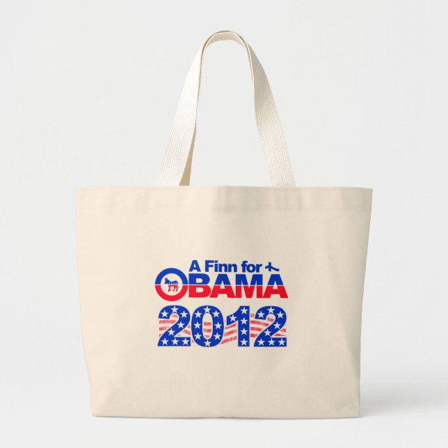 FINN FÖR OBAMA 2012-väska Jumbo Tygkasse (Framsidan)