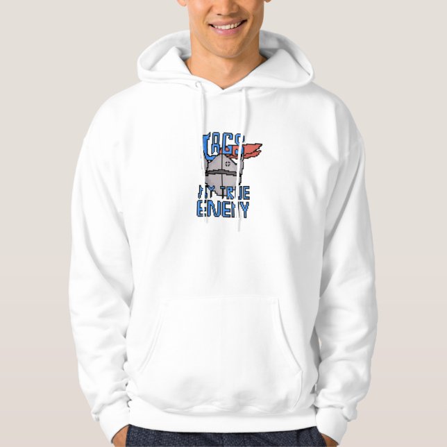 Finn the Pixel Knight – “Lags, My True Enemy” Hoodie (Framsida)