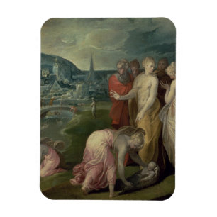 Finna av Moses (olja på kanfas) Magnet