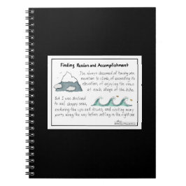 Finna den svart anteckningsboken för passion och anteckningsbok med spiral