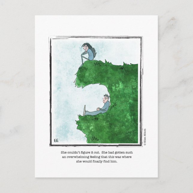 FINNA HONOM tecknaden av Ellen Elliott Vykort (Framsida)