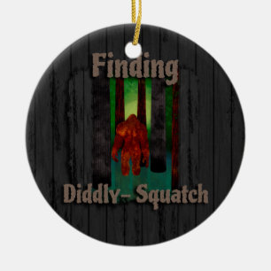 finna inte bigfoot julgransprydnad keramik
