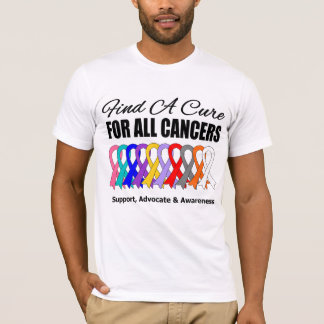Finna rosett band för en bot för alla cancer tröja