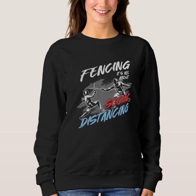 Finnande Social Avstånd Fencer Fence Mask Long S T Shirt (Framsida)