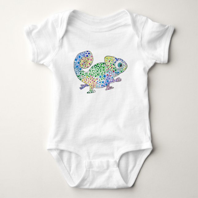 Finniga Marcel kameleontbabybodysuiten Tee Shirt (Framsida)