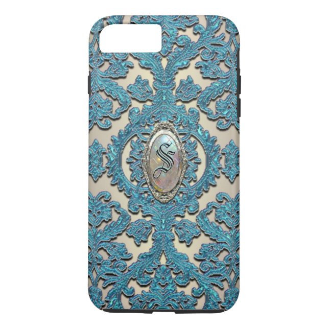Finnigan Sopra Damask Elegant Monogram Plus Case-Mate iPhone Skal (Baksida)
