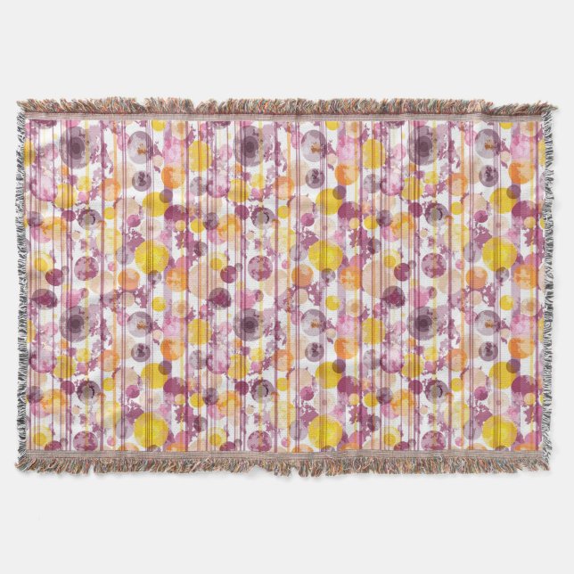 Finnigt randigt vitmönster mysfilt (Framsidan)