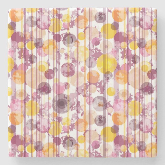 Finnigt randigt vitmönster underlägg sten (Framsidan)