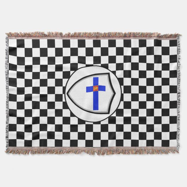 Finnish flag-coat arms throw blanket filt (Framsidan)