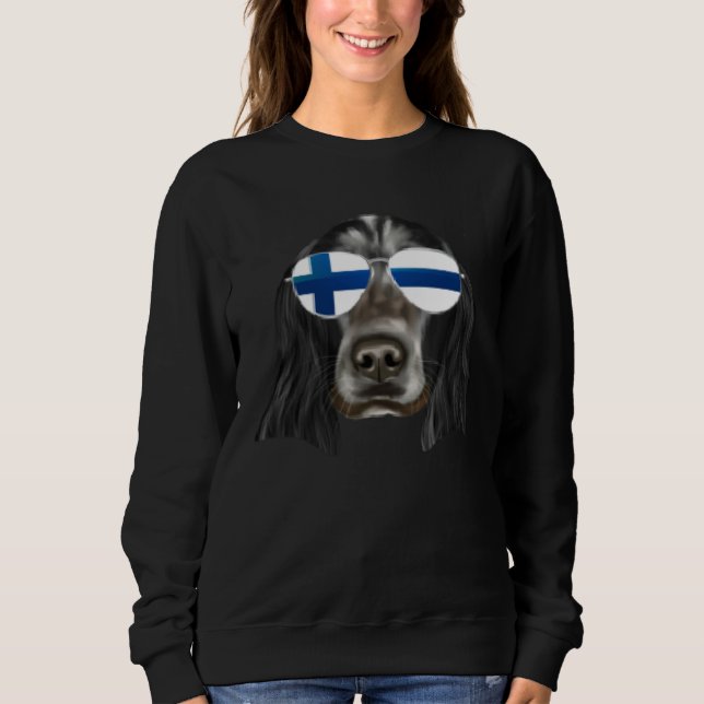 Finnish Flag English Cocker Spaniel Dog Finland Po T Shirt (Framsida)