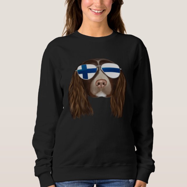 Finnish Flag English Springer Spaniel Dog Finland  T Shirt (Framsida)