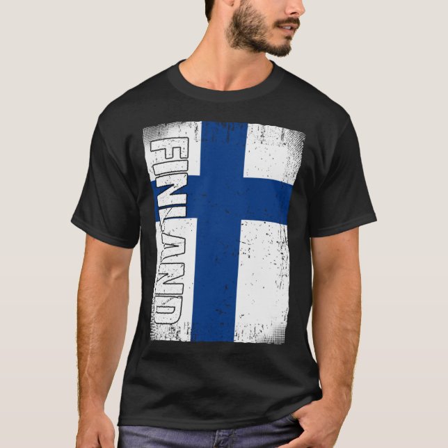 Finnish Flag Finland T Shirt (Framsida)