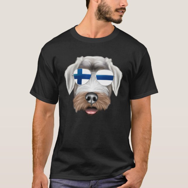 Finnish Flag Sealyham Terrier Dog Finland Pocket T Shirt (Framsida)