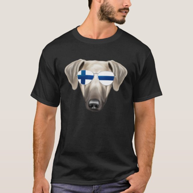 Finnish Flag Sloughi Dog Finland Pocket T Shirt (Framsida)