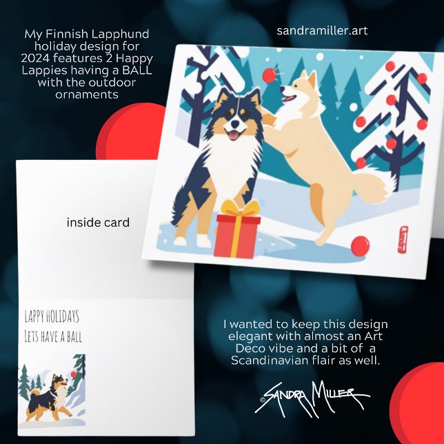 FINNISH LAPPHUND 2024 helgdag art card SE INSIDE Helgkort (Skapare uppladdad)