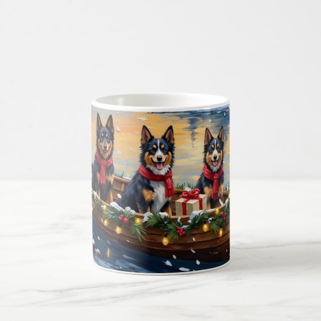 Finnish Lapphund Christmas Boat Holiday Kaffemugg (Center)
