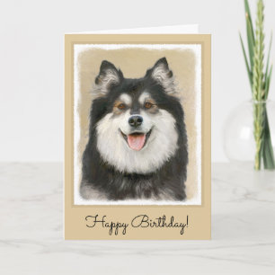 Finnish Lapphund Painting - Cute Original Dog Art Kort