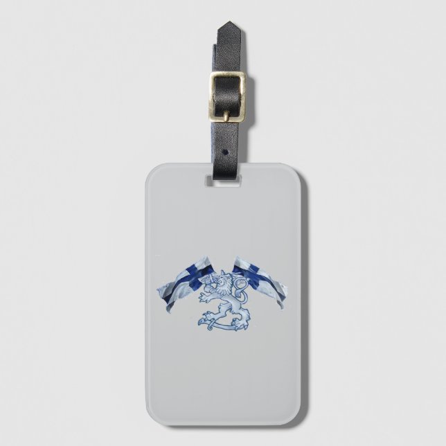 Finnish Lion Crest Luggage Tag Bagagebricka (Framsida vertikal)