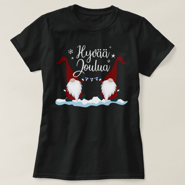 Finnish Merry Christmas Finland Gift Tee Hyvaa Jou (Design framsida)