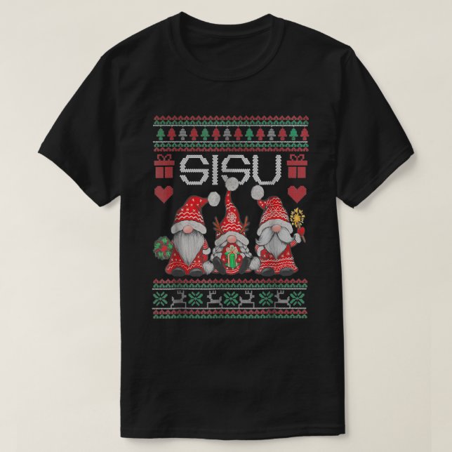 FINNISH SISU GNOMES CHRISTMAS MÖNSTER T SHIRT (Design framsida)