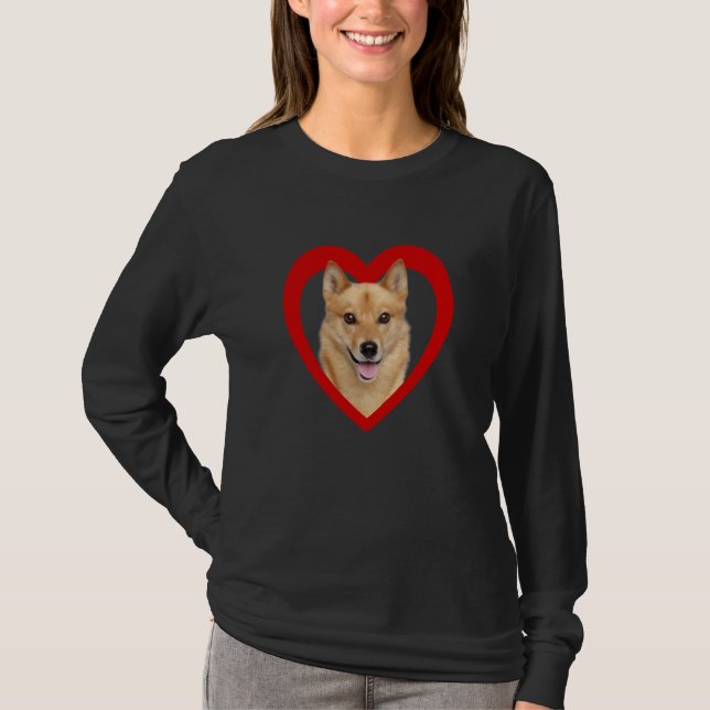 Finnish Spitz Dog  Dog Heart   Finnish Spitz  1 T Shirt (Framsida)