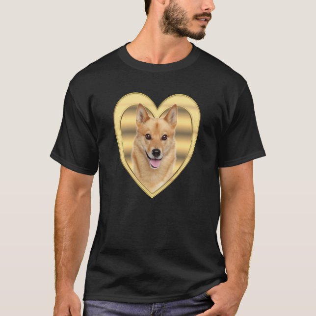 Finnish Spitz Dog  Dog Heart   Finnish Spitz T Shirt (Framsida)