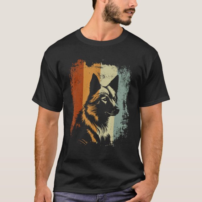 Finnish Spitz Dog Retro Design T Shirt (Framsida)