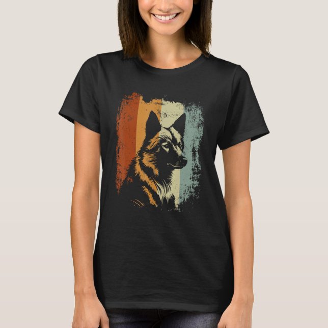 Finnish Spitz Dog Retro Design T Shirt (Framsida)