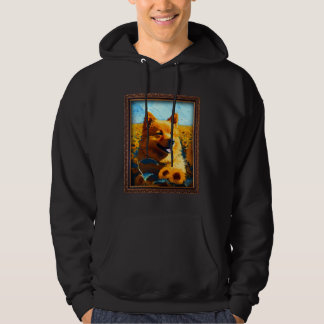 Finnish Spitz Painting Sunflower Flower Mom Women  Hoodie