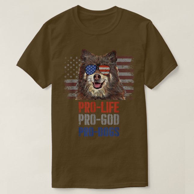 Finnish Spitz Pro Life Pro God Pro Dogs T-Shirt (Design framsida)