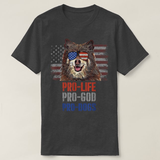 Finnish Spitz Pro Life Pro God Pro Dogs  T Shirt (Design framsida)