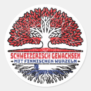 Finnland Finnisch Schweizer Schweiz Baum Wurzel Runt Klistermärke