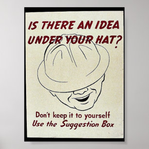 Finns det en idé under din hatt? Förslag boxas Poster