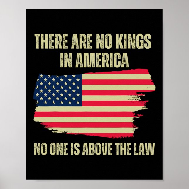 Finns det ingen Kung i USA:s amerikanska Flagga Tr Poster (Framsidan)