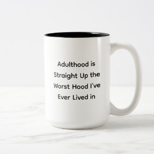 Finny Adulthood Humor Satt Gift julgag Två-Tonad Mugg