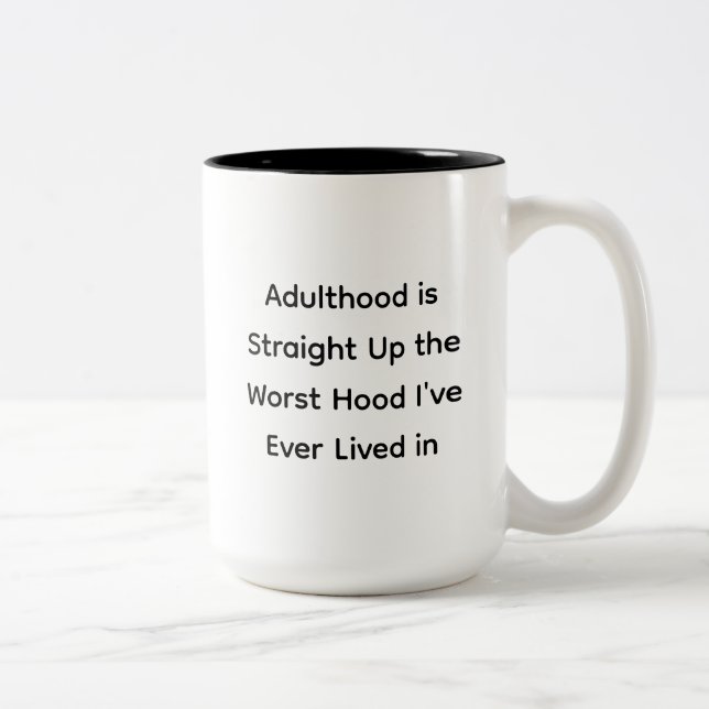 Finny Adulthood Humor Satt Gift julgag Två-Tonad Mugg (Höger)