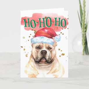 Finny American Bully Santa hatyappy howlidays Helgkort