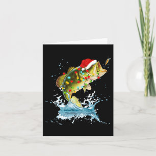 Finny B Fishing Santa Hat jul Pajama Fisherm Kort