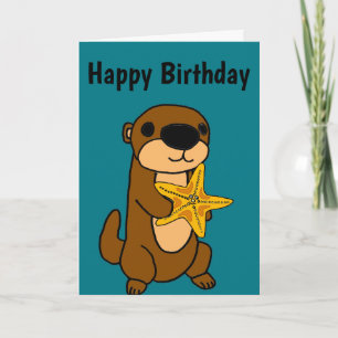 Finny Baby Sea Otter med Starfish Kort