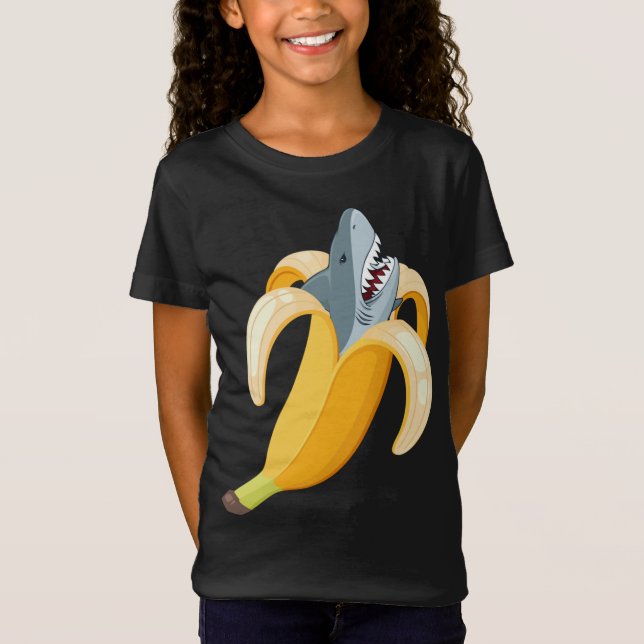 Finny Banana Shark Bananas Fruit Sea Animal Lover T Shirt (Framsida)