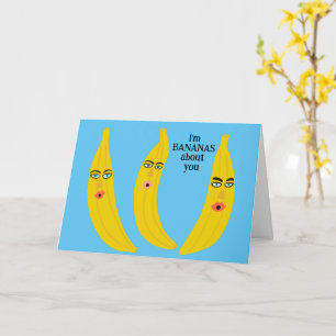 Finny Bananas Romantik Valentine Kärlek årsdag Kort