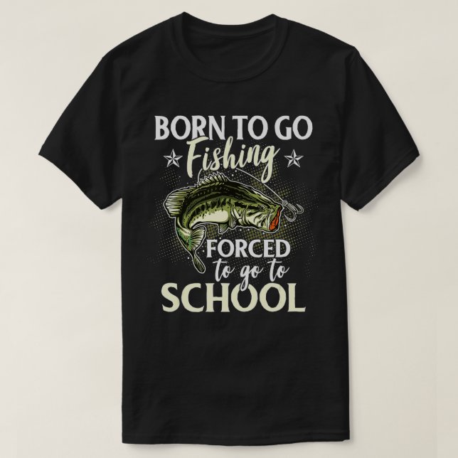 Finny Bass Fishing Kids Girls Boys Fishermen  T Shirt (Design framsida)