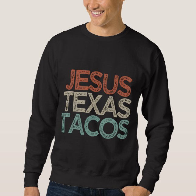 Finny bästa vän Gift Jesus Texas Tacos Lång Ärmad Tröja (Framsida)