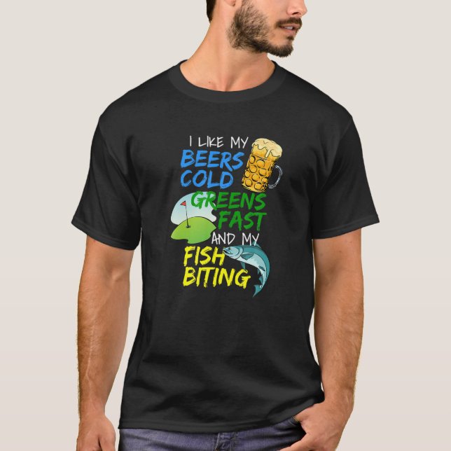 Finny Beer Älskare Fiskare Fiskar Golfing Pl T Shirt (Framsida)