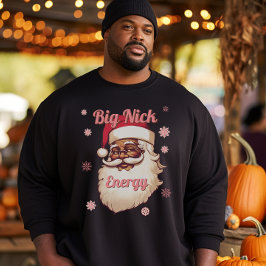 Finny Big Nick Energy African American Santa Lång Ärmad Tröja