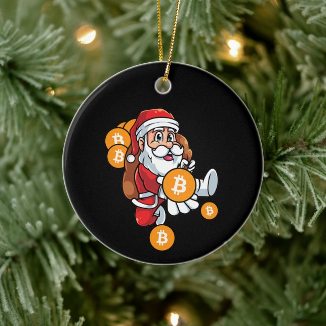 Finny Bitcoin Santa Matching Crypto jul Julgransprydnad Keramik (Träd)