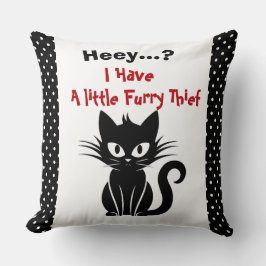 Finny Black Cat och Älskare Cat Dekorativ kudde