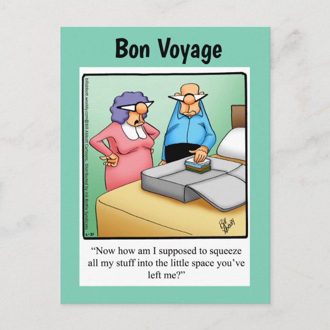 Finny Bon Voyage Humor vykort (Framsida)