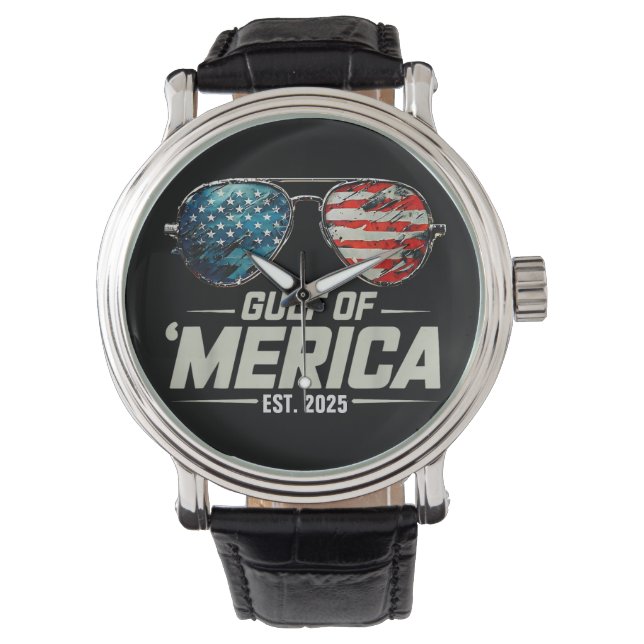 Finny Bukt i USA Amerika 2025 Retro Sunglasses Armbandsur (Framsida)