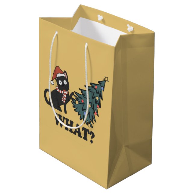 Finny Cat Creme - jul - mellanliggande presentsäck (Baksidan Vinklad)